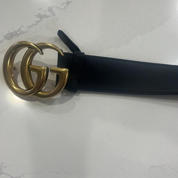 Gucci Black and Gold Double G Belt - Picture 5 of 7